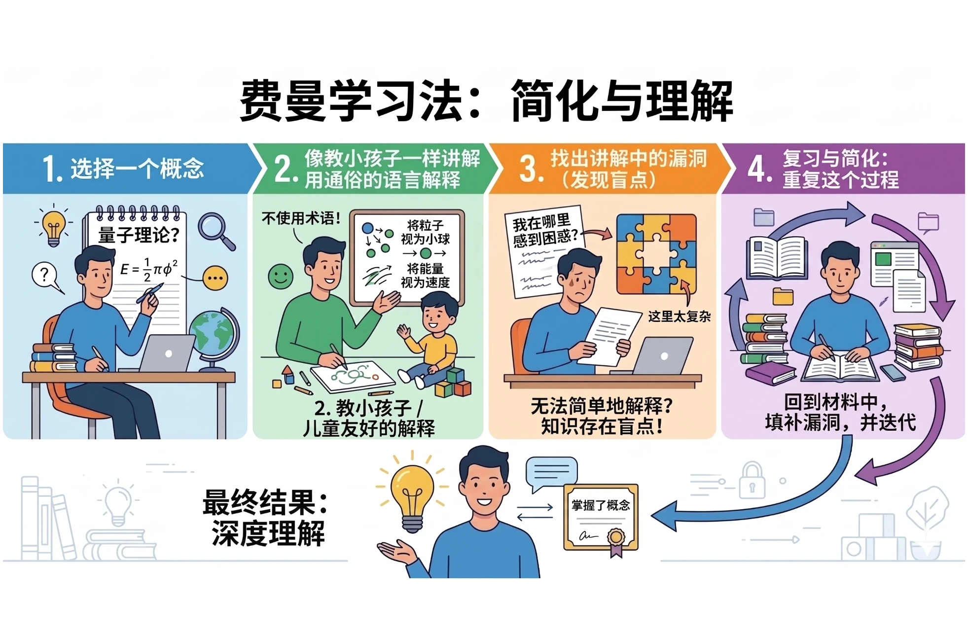 费曼学习法示意图